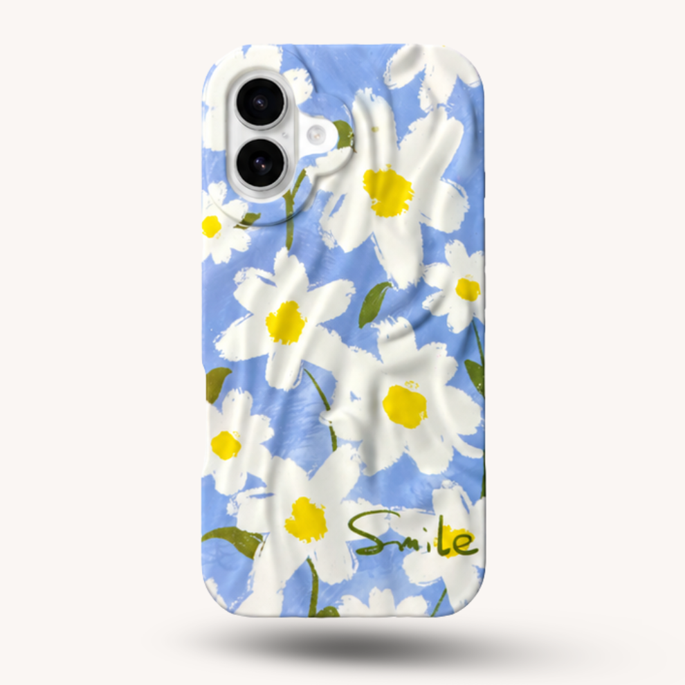 iPhone 16 Daisy Pattern Protective Case – Floral
