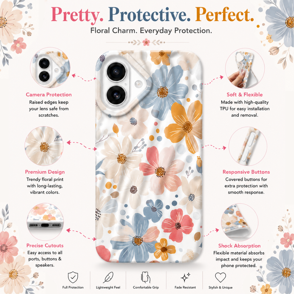 iPhone 17 Spring Pattern Protective Case – Floral