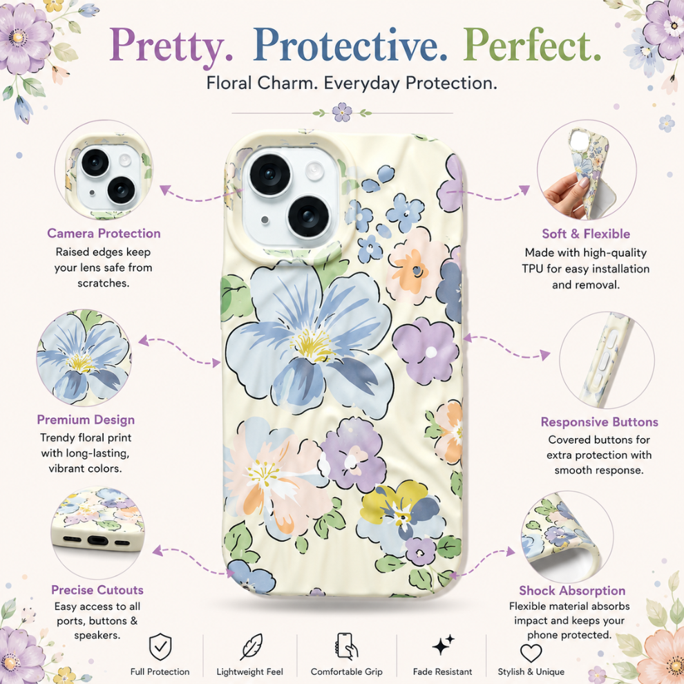 iPhone 14 Blossom Pattern Protective Case – Floral