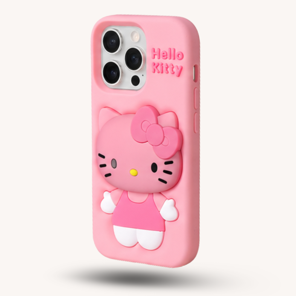 iPhone 15 Pro Kitty Cat Soft Silicone Case – Pink