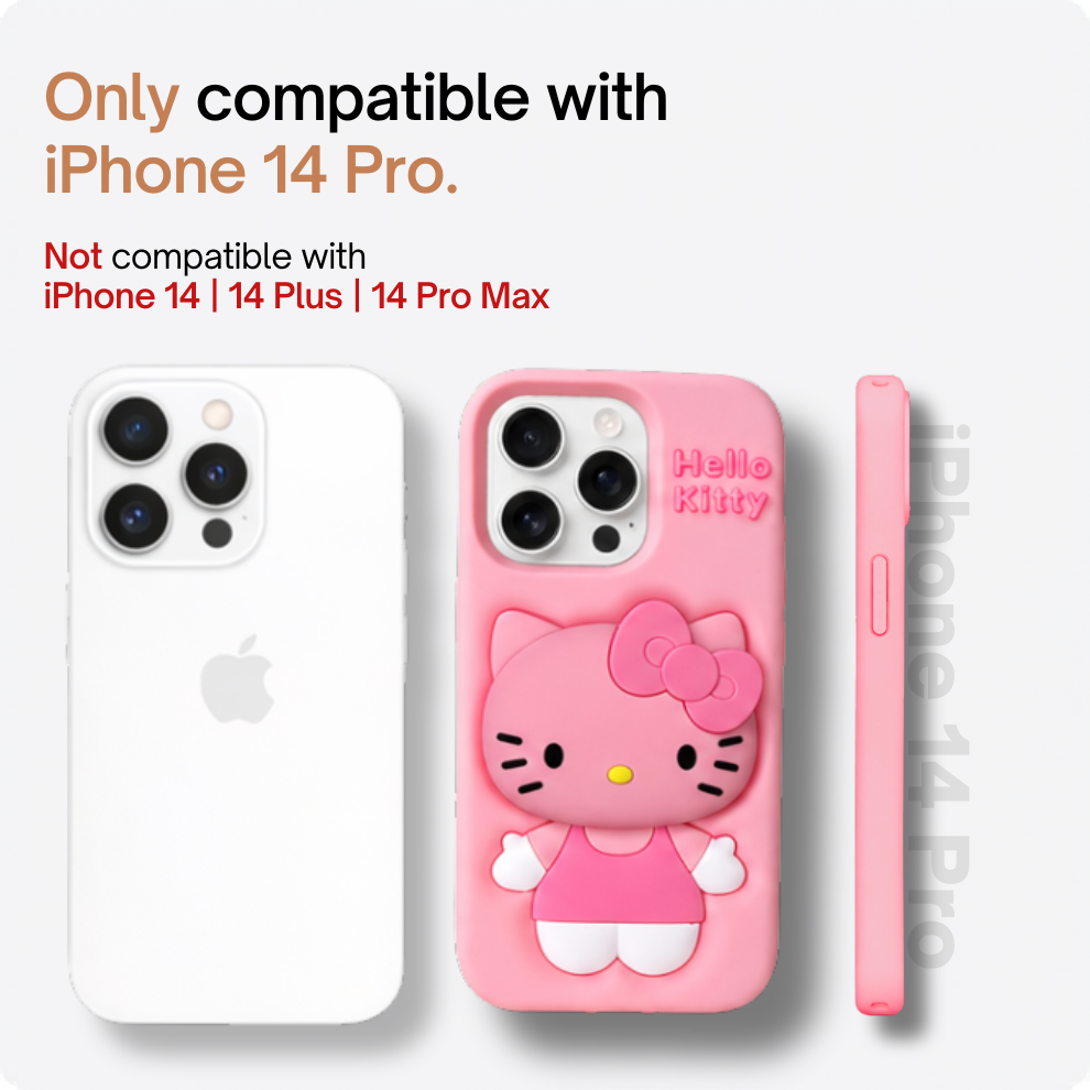 iPhone 14 Pro Kitty Cat Soft Silicone Case – Pink