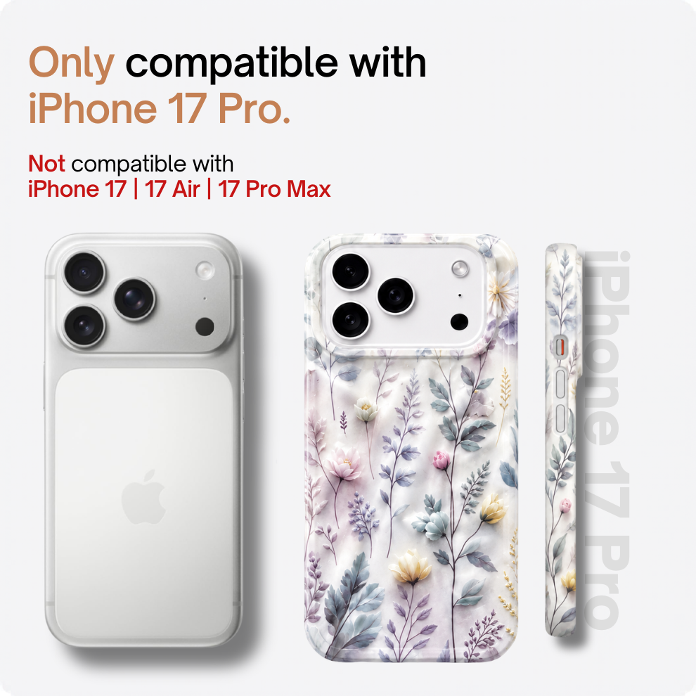 iPhone 17 Pro Botanical Pattern Protective Case – Floral