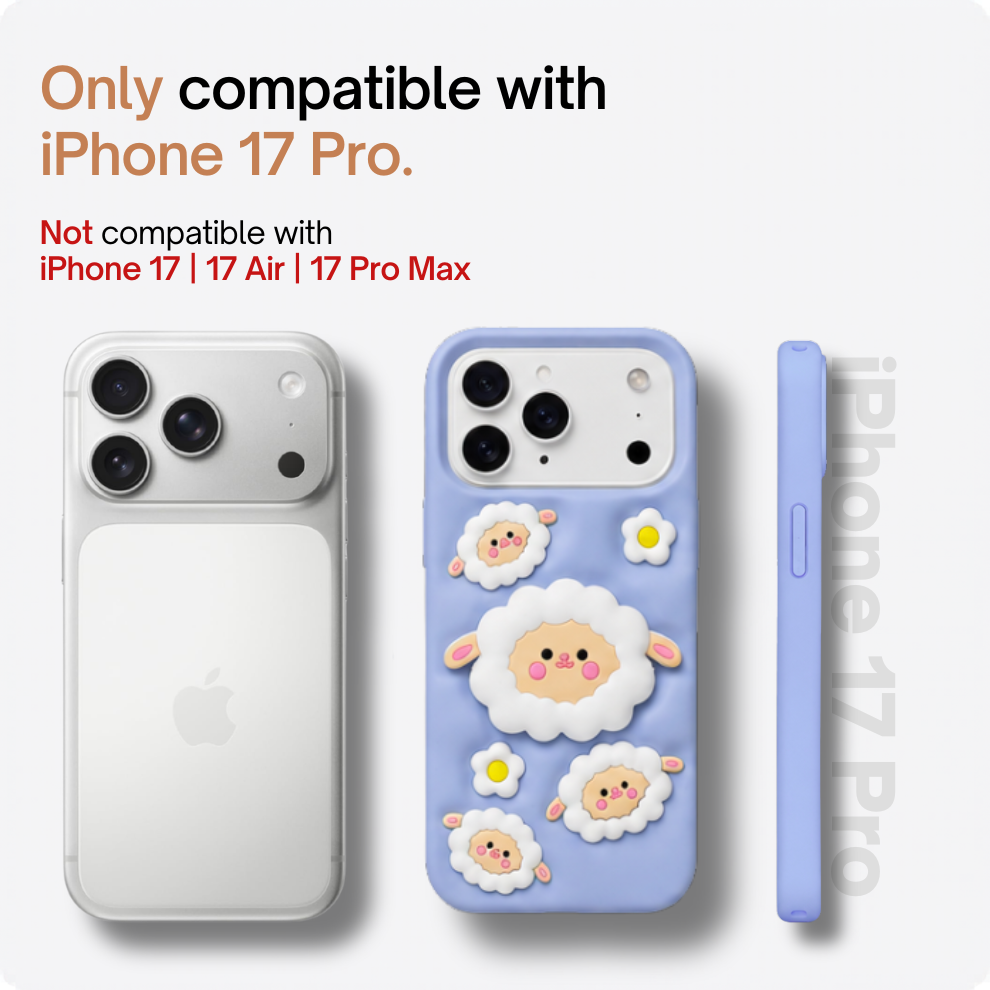 iPhone 17 Pro Sheep Soft Silicone Case – Blue