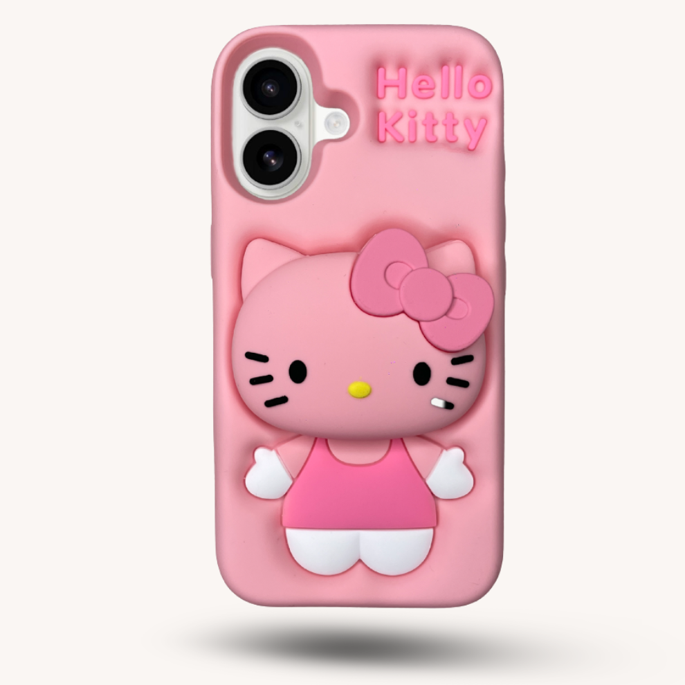 iPhone 17 Kitty Cat Soft Silicone Case – Pink