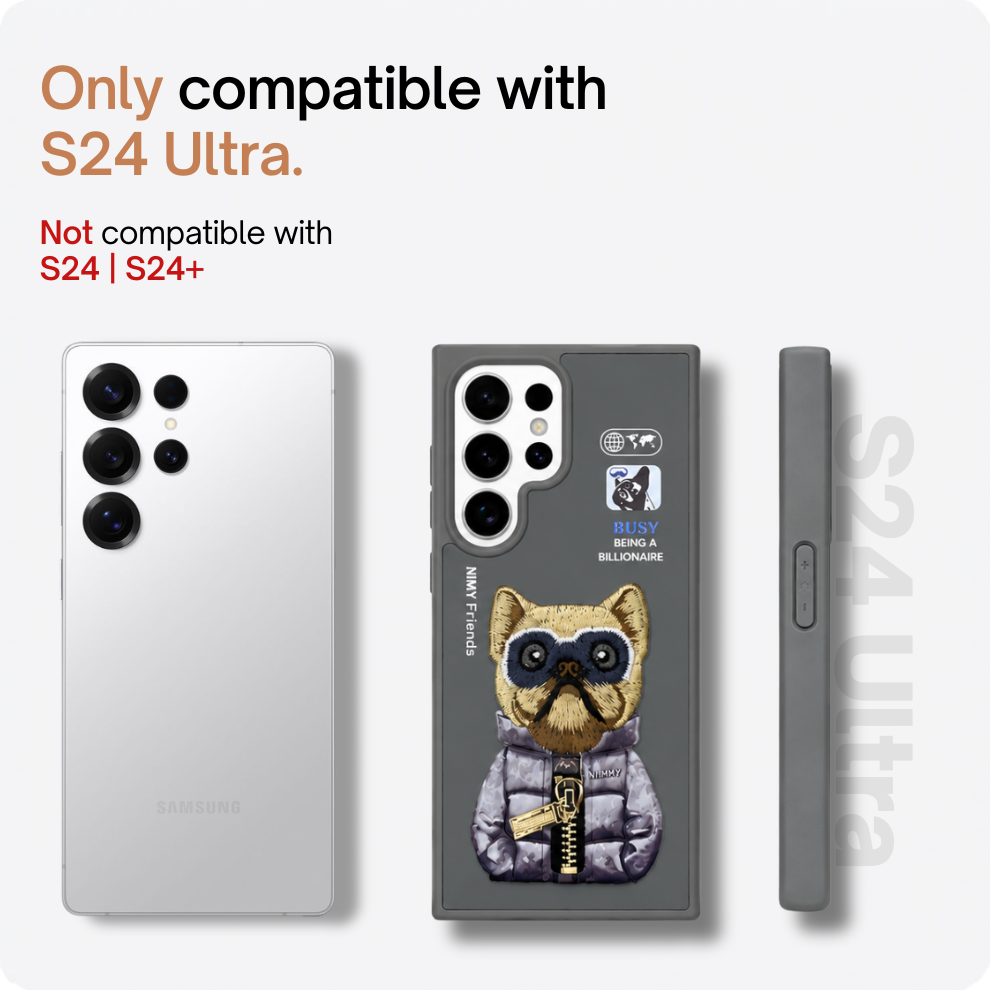 Samsung S24 Ultra 3D Dog Case – Grey