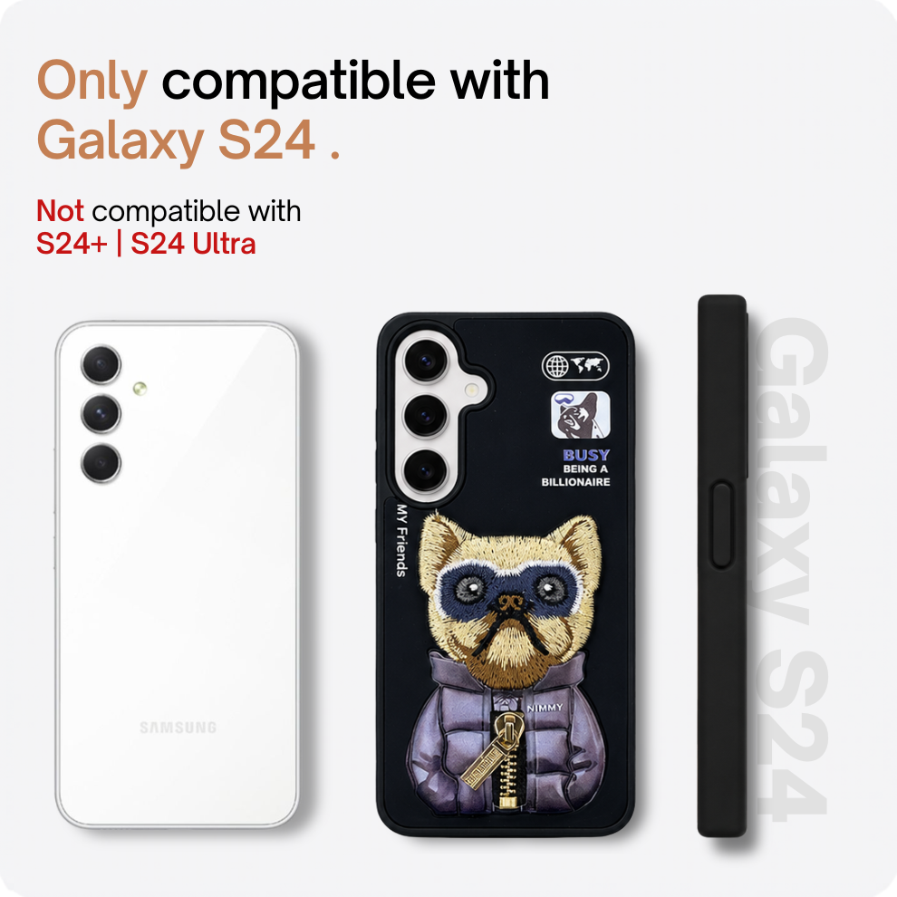 Samsung S24 3D Dog Case – Black