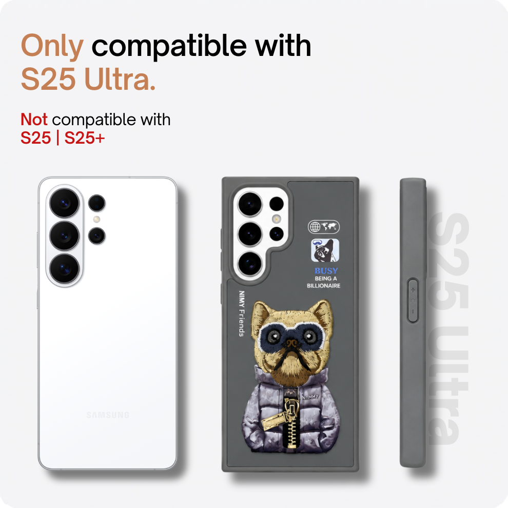 Samsung S25 Ultra 3D Dog Case – Grey