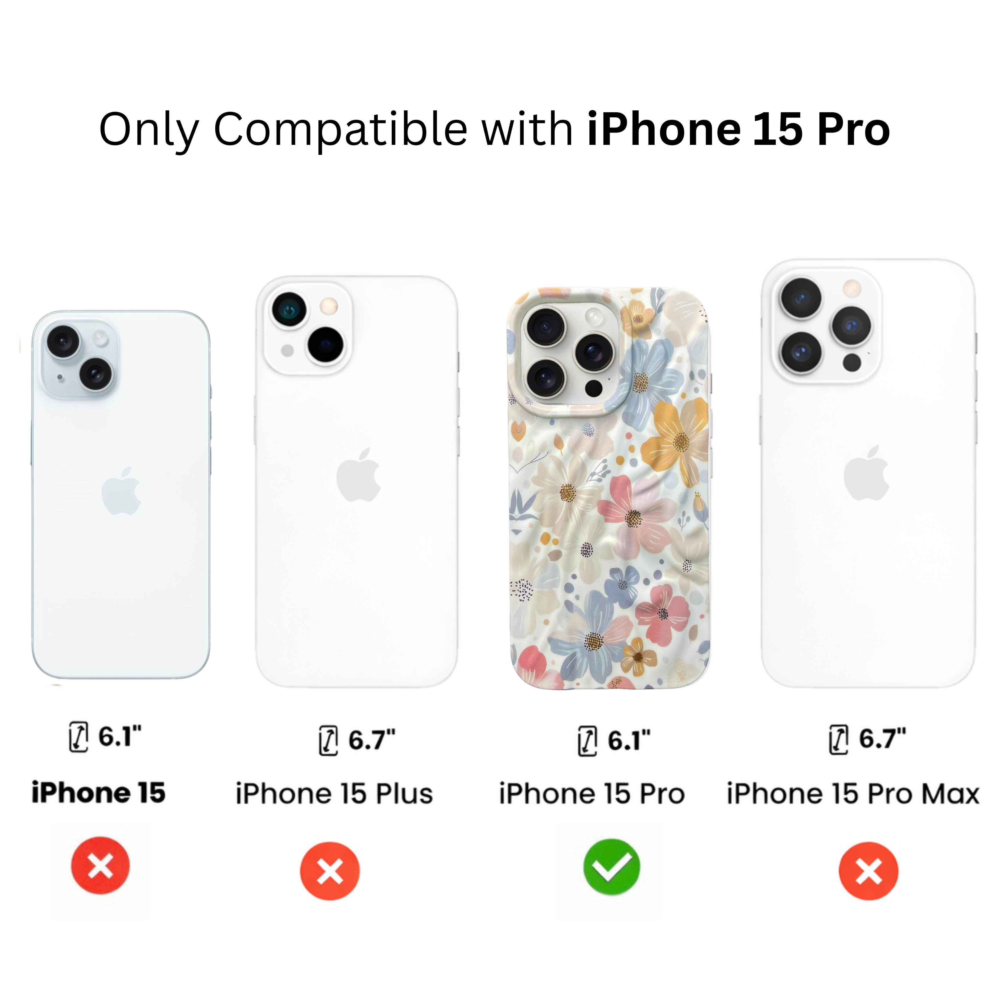 iPhone 15 Pro Spring Pattern Protective Case – Floral