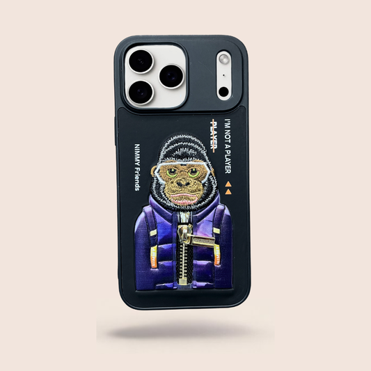 NIMMY 3D Gorilla Designer Case for iPhone 17 Pro Max – Slim Shockproof Premium Cover (Black)