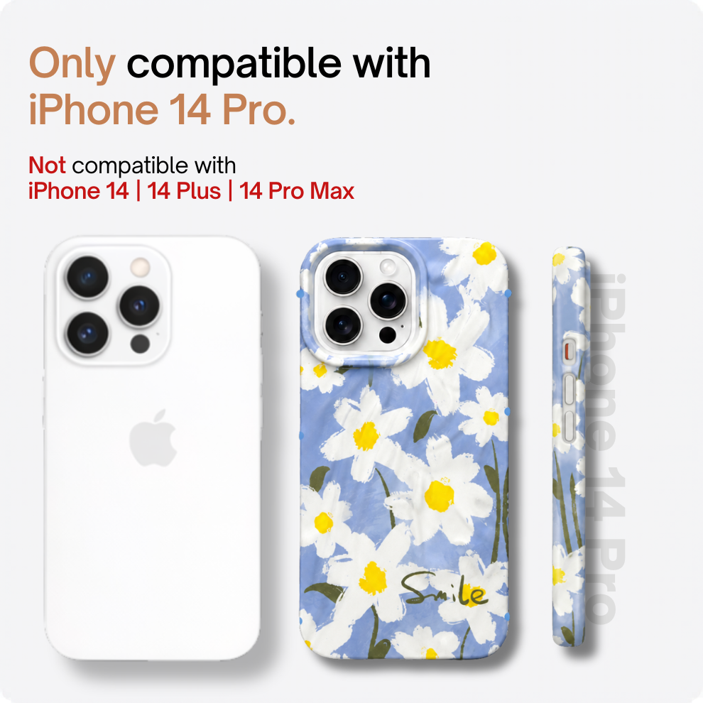 iPhone 14 Pro Daisy Pattern Protective Case – Floral