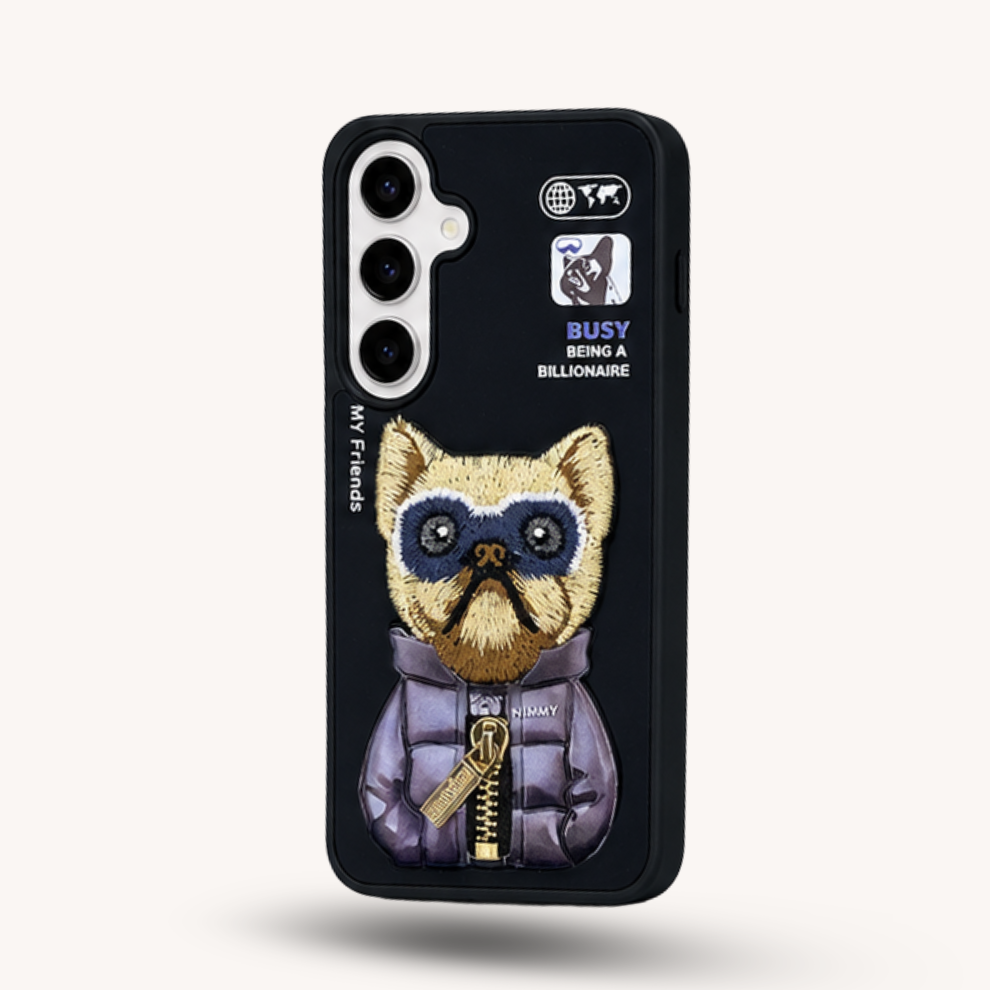 Samsung S24 3D Dog Case – Black