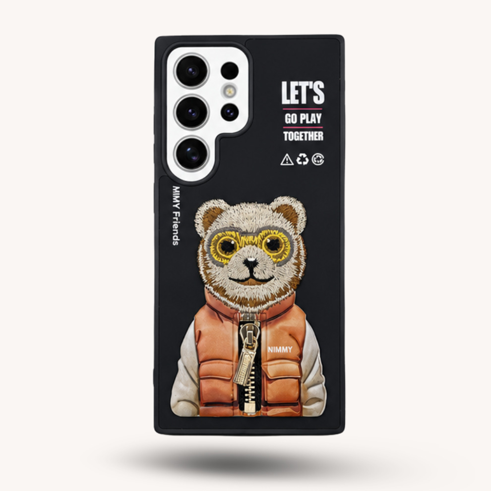 Samsung S25 Ultra 3D Bear Case – Black