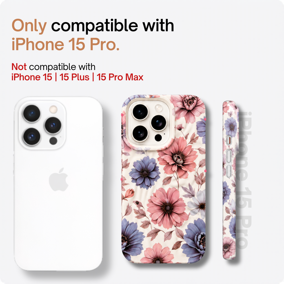 iPhone 15 Pro Bloom Pattern Protective Case – Floral