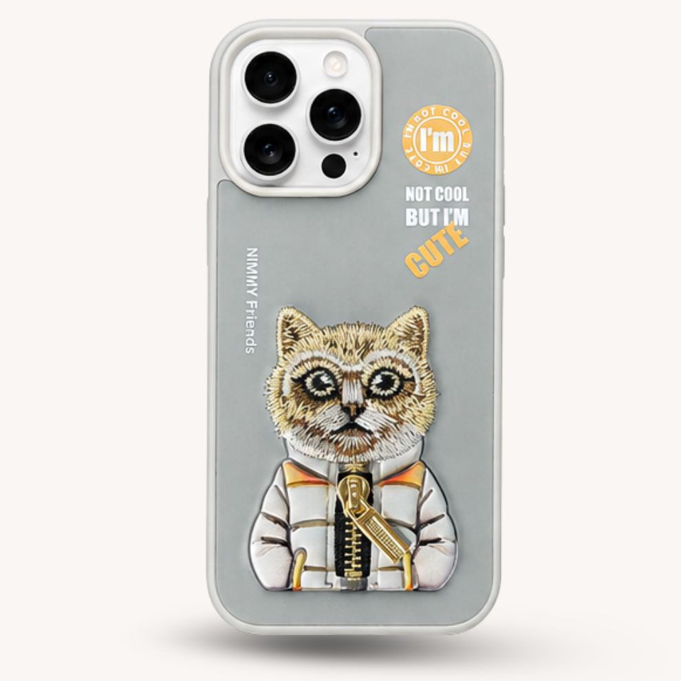 iPhone 16 Pro 3D Cat Case – Grey