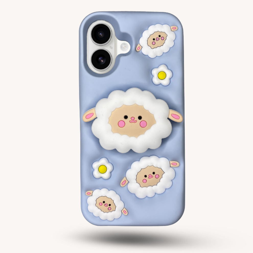 iPhone 17 Sheep Soft Silicone Case – Blue