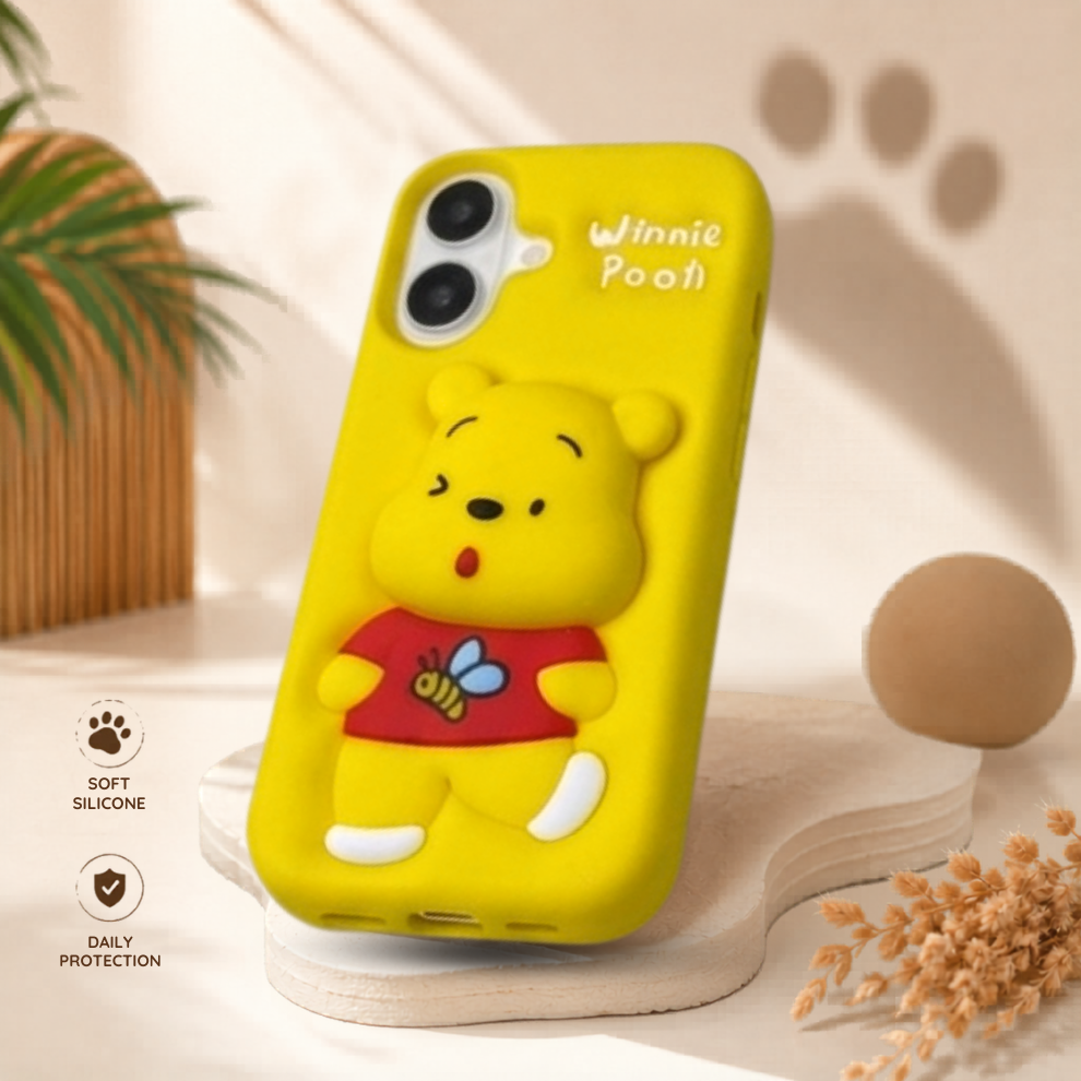 iPhone 17 Honey Bear Soft Silicone Case – Yellow