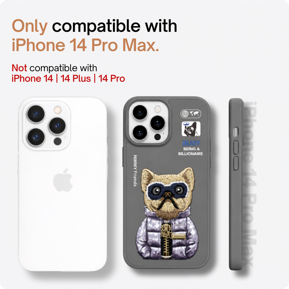 iPhone 14 Pro Max 3D Dog Case – Grey