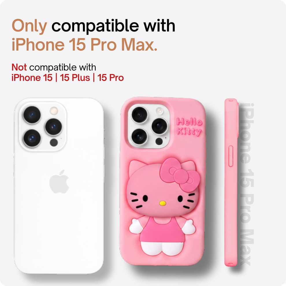 iPhone 15 Pro Max Kitty Cat Soft Silicone Case – Pink