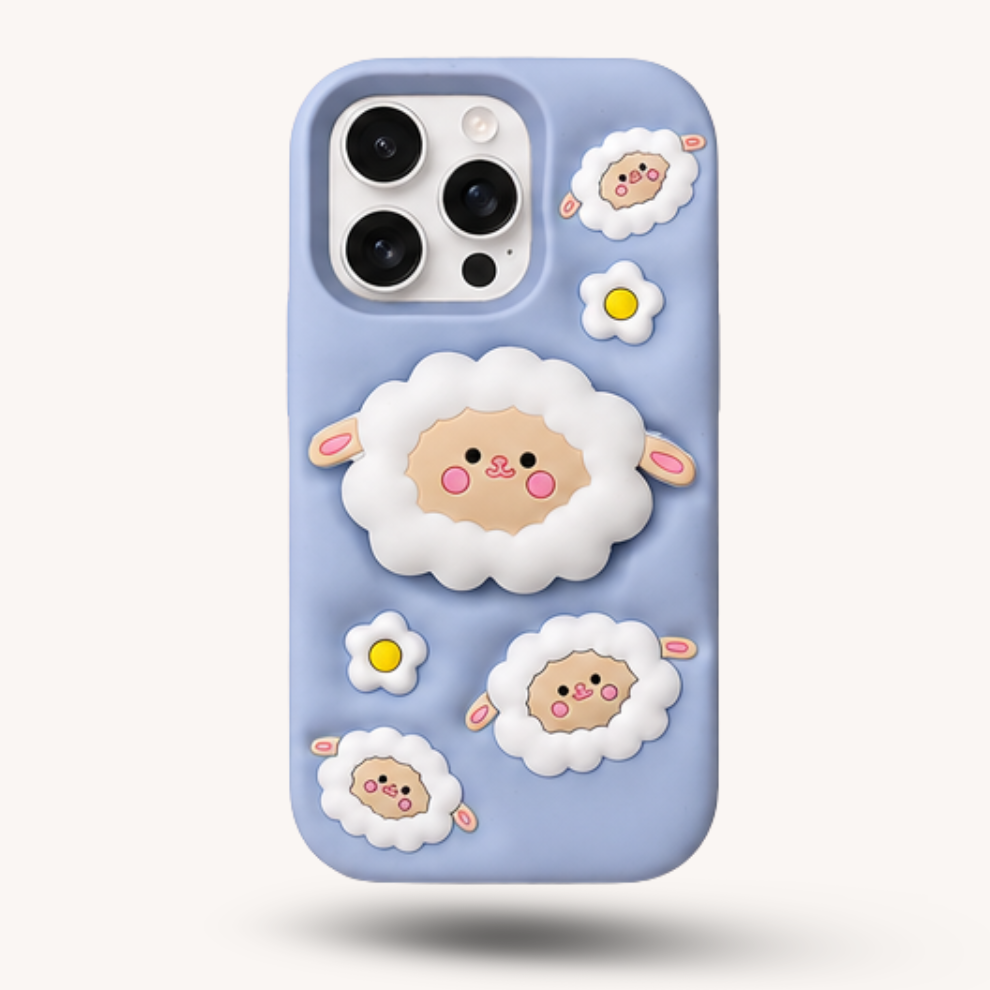 iPhone 14 Pro Sheep Soft Silicone Case – Blue