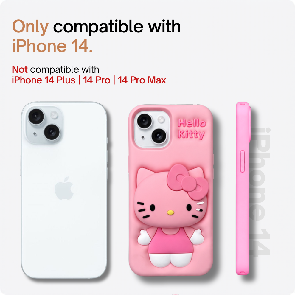 iPhone 14 Kitty Cat Soft Silicone Case – Pink