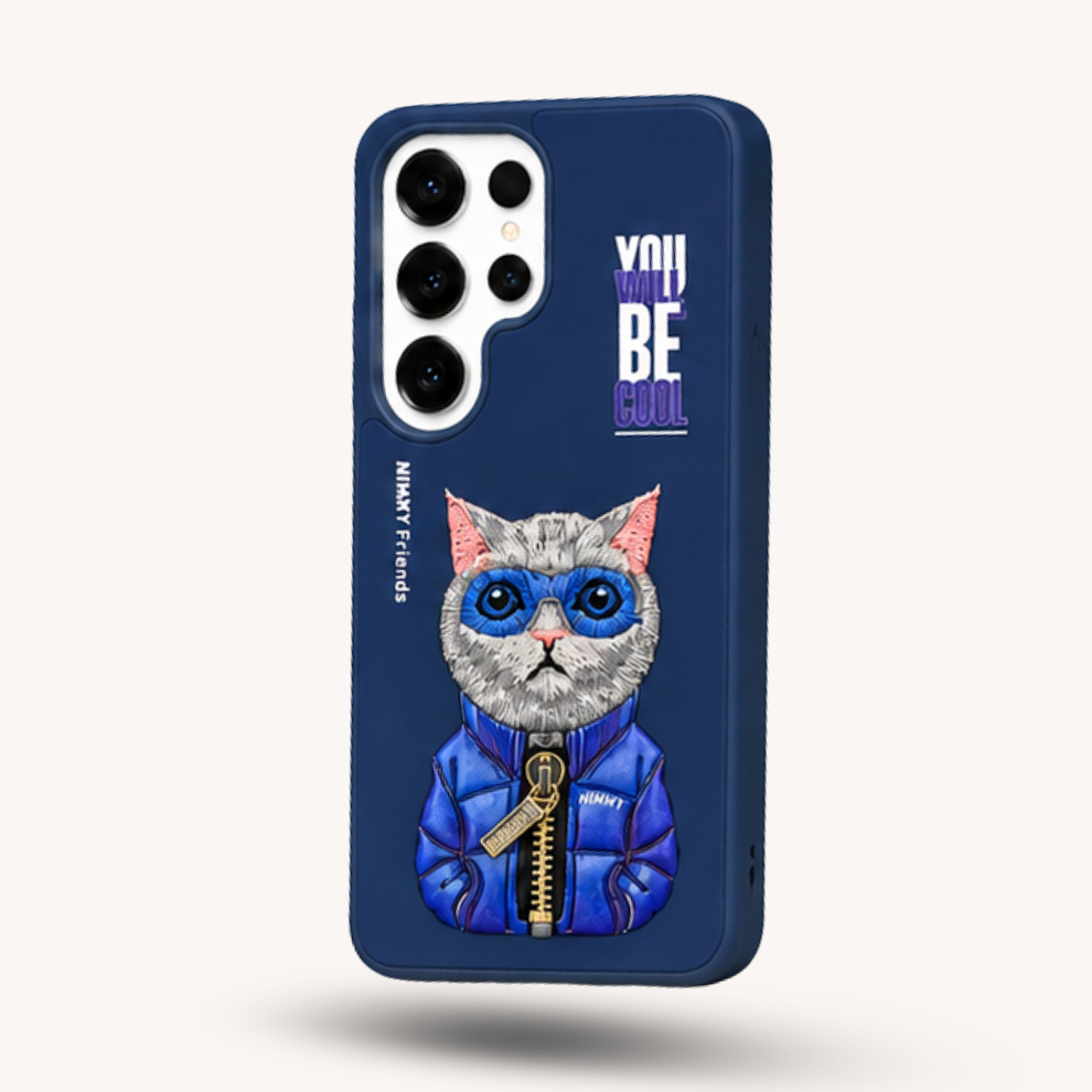 Samsung S25 Ultra 3D Cat Case – Blue