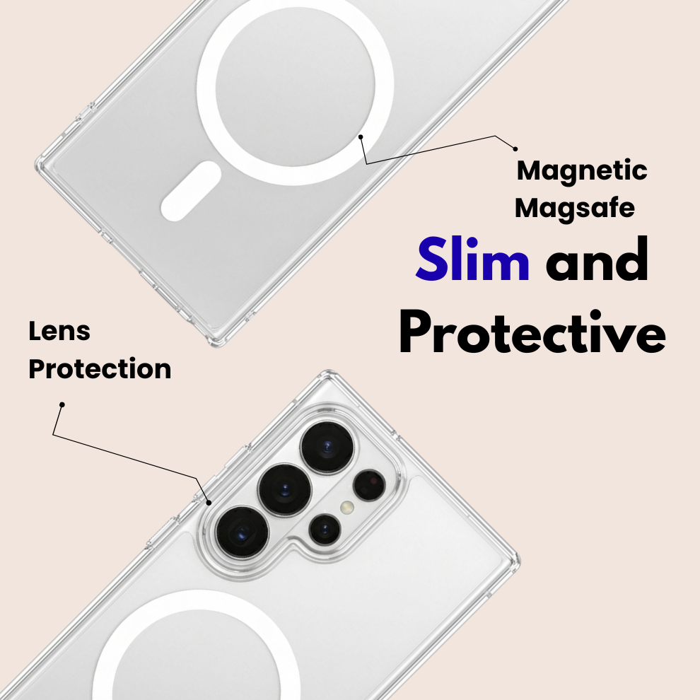 Samsung S26 Ultra Transparent MagSafe Case - White