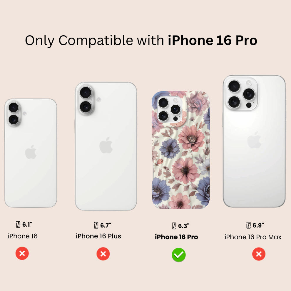 iPhone 16 Pro Bloom Pattern Protective Case – Floral