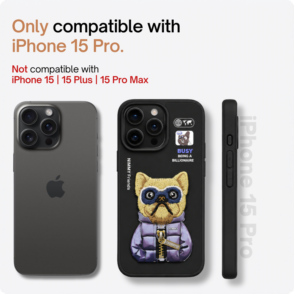 iPhone 15 Pro 3D Dog Case – Black