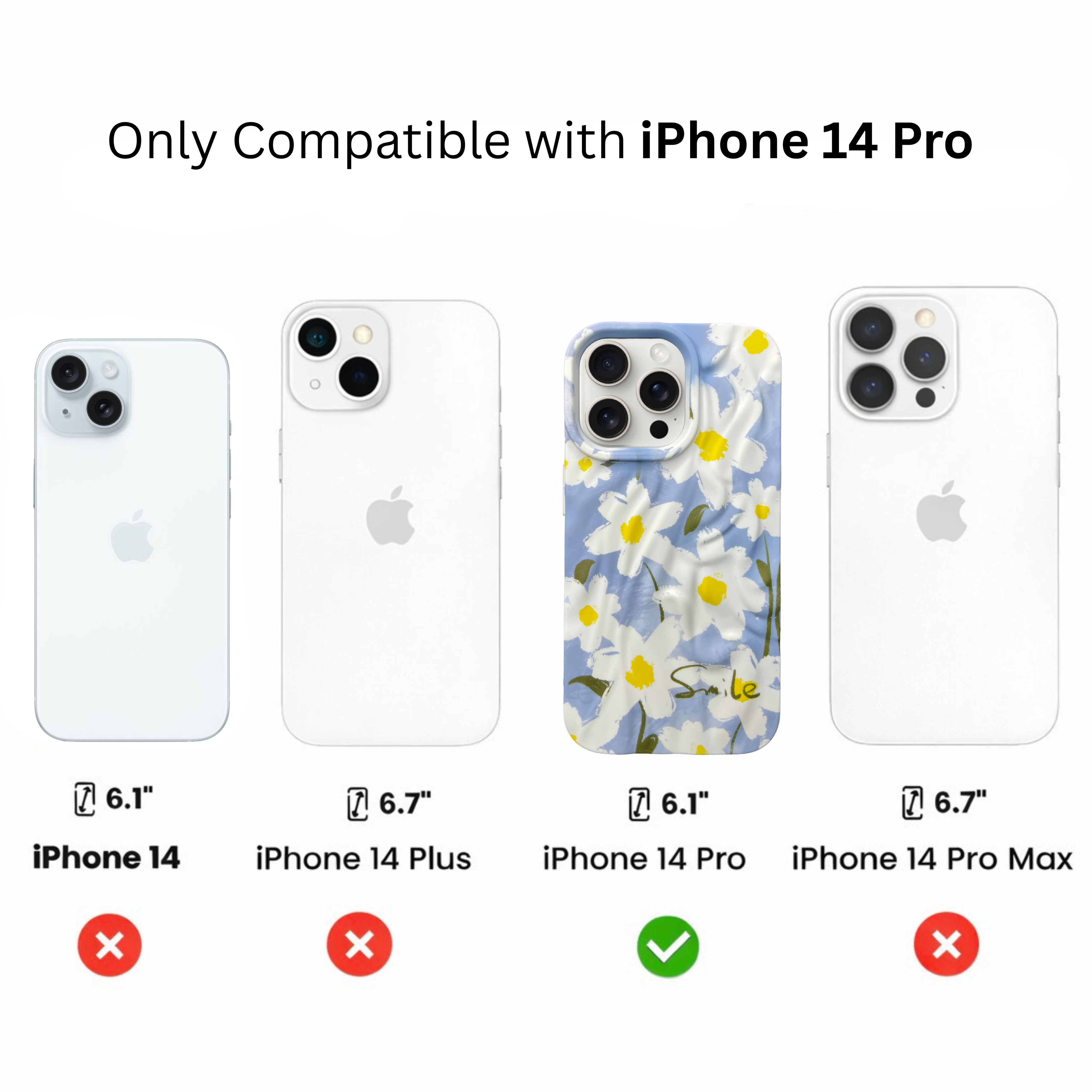 iPhone 14 Pro Daisy Pattern Protective Case – Floral