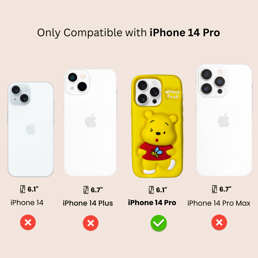 iPhone 14 Pro Honey Bear Soft Silicone Case – Yellow