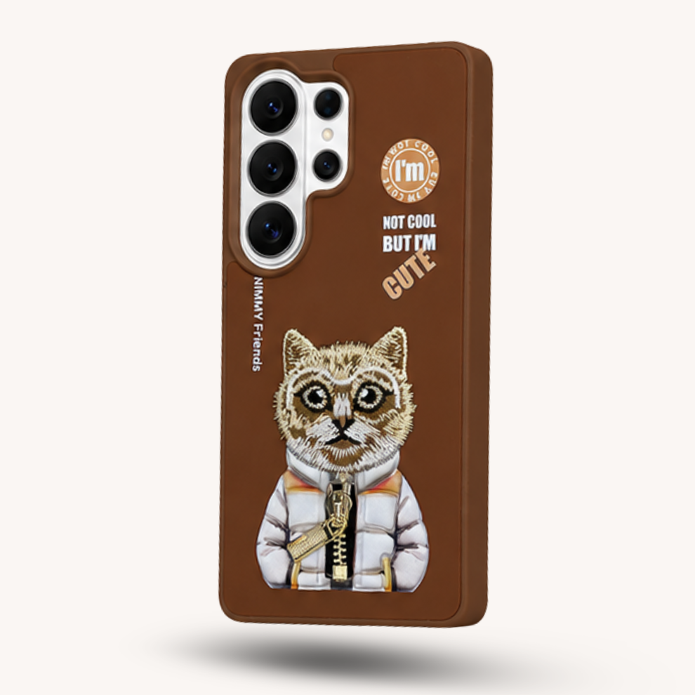 Samsung S26 Ultra 3D Cat Case – Brown
