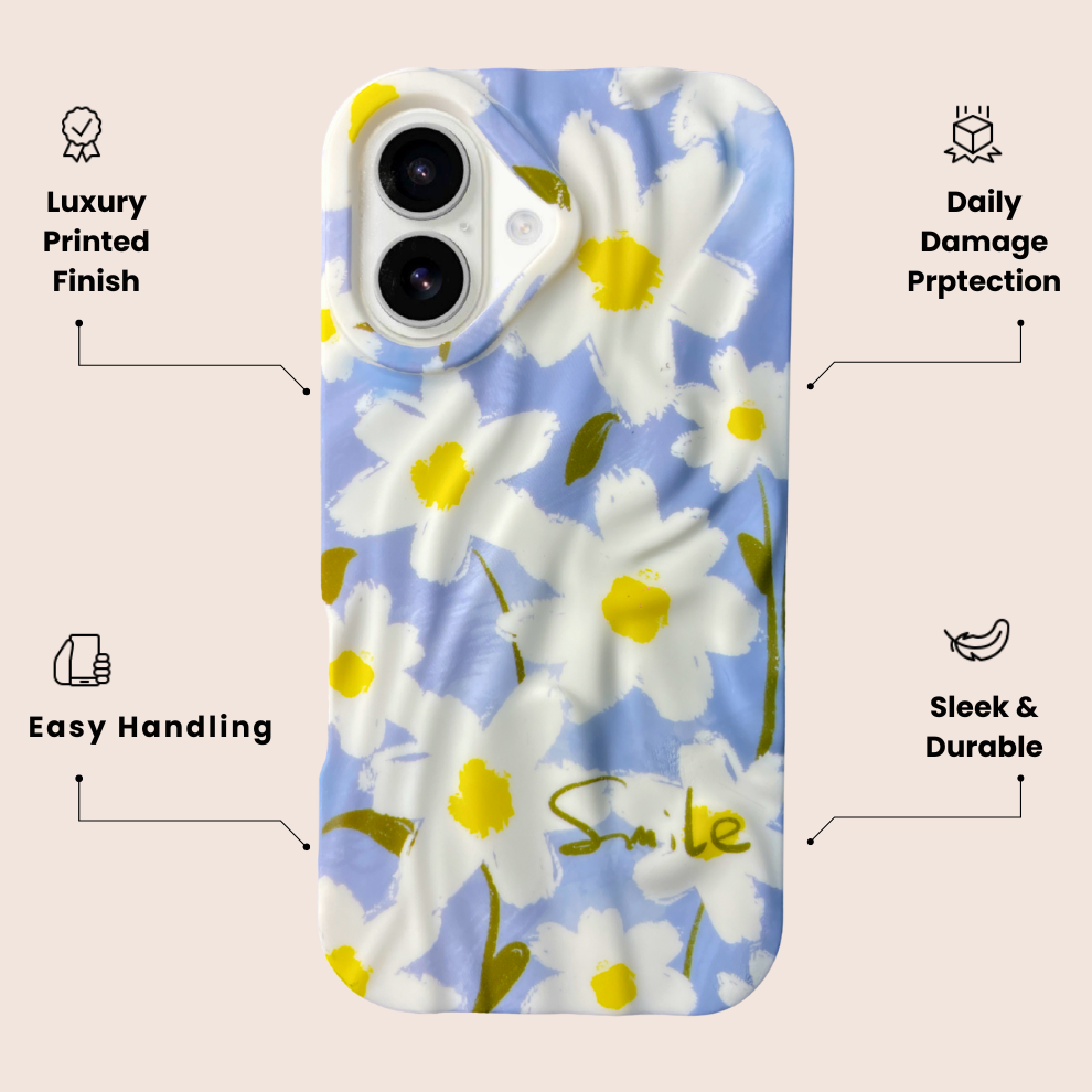 iPhone 17 Daisy Pattern Protective Case – Floral