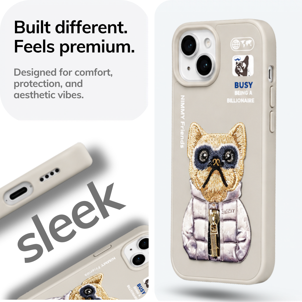 iPhone 14 3D Dog Case – Grey