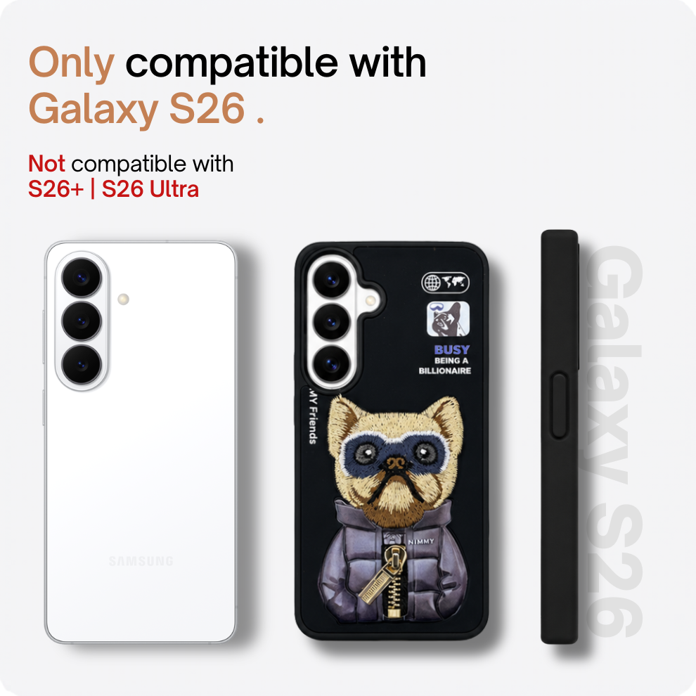 Samsung S26 3D Dog Case – Black