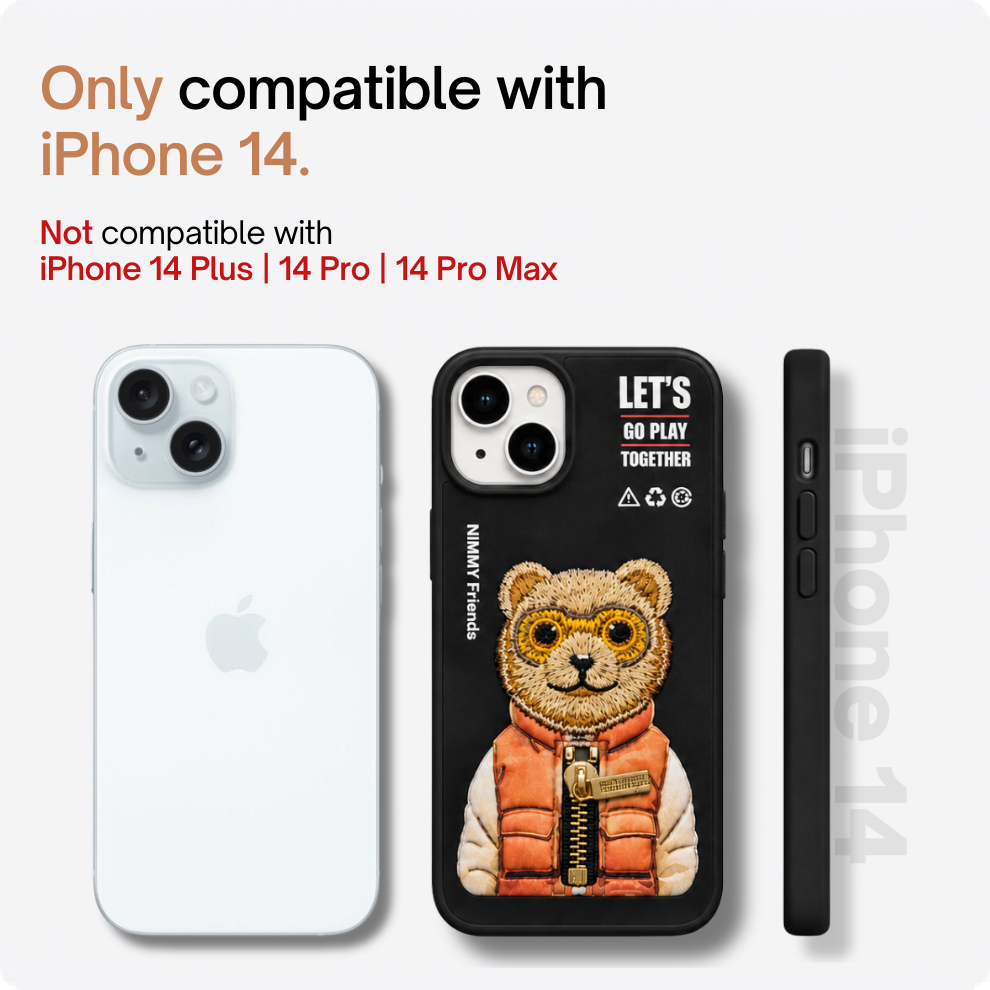 iPhone 14 3D Bear Case – Black