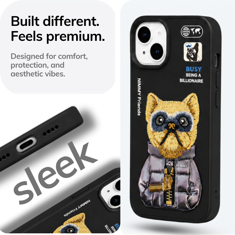iPhone 14 3D Dog Case – Black