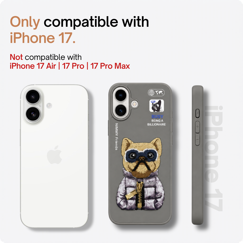 iPhone 17 3D Dog Case – Grey