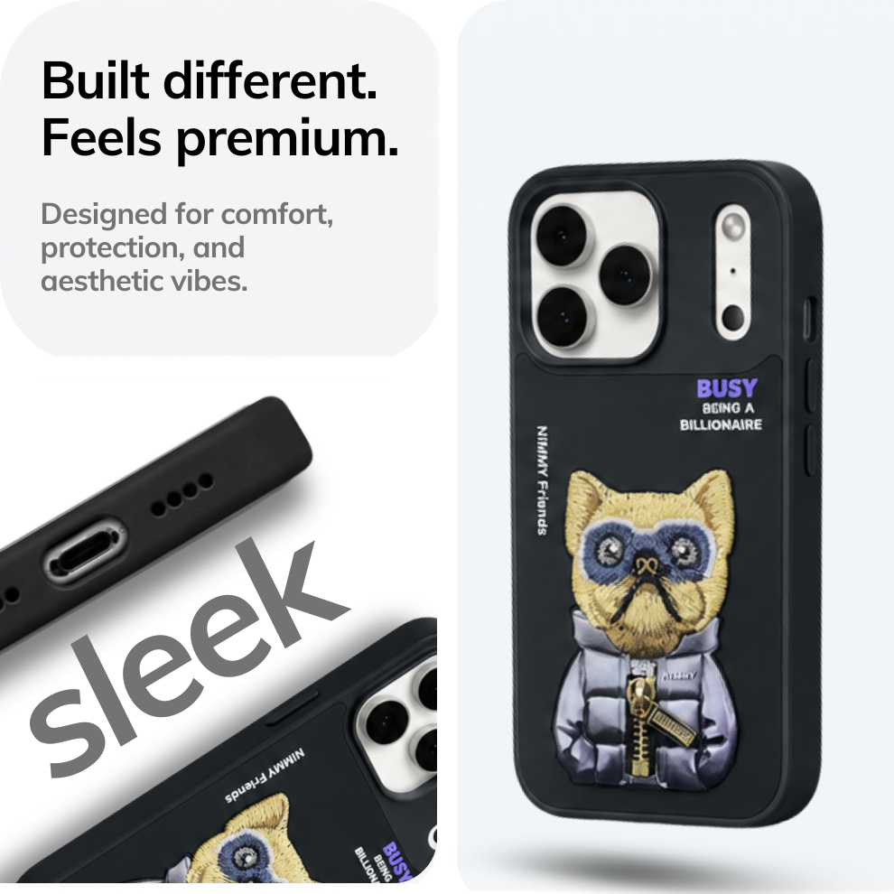 iPhone 17 Pro Max 3D Dog Case – Black