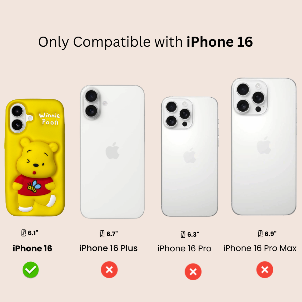 iPhone 16 Honey Bear Soft Silicone Case – Yellow
