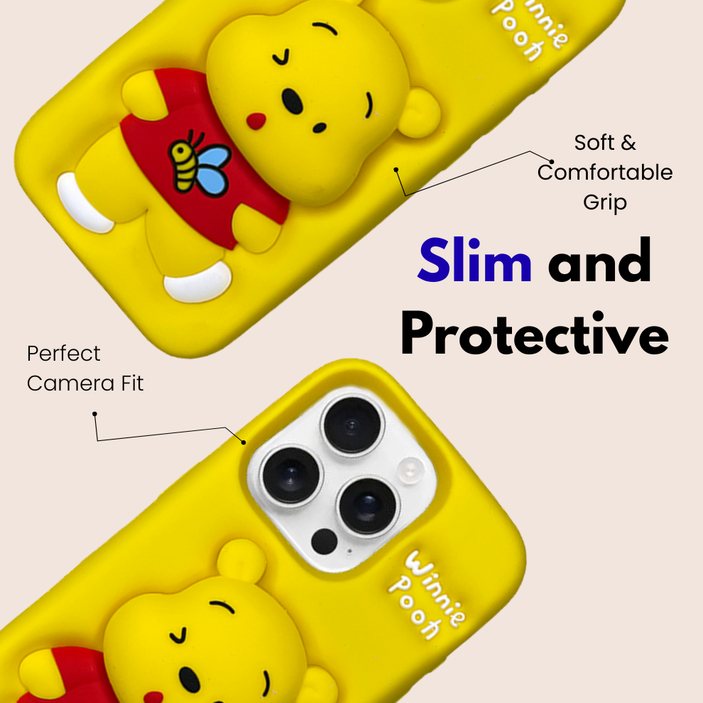 iPhone 15 Pro Max Honey Bear Soft Silicone Case – Yellow