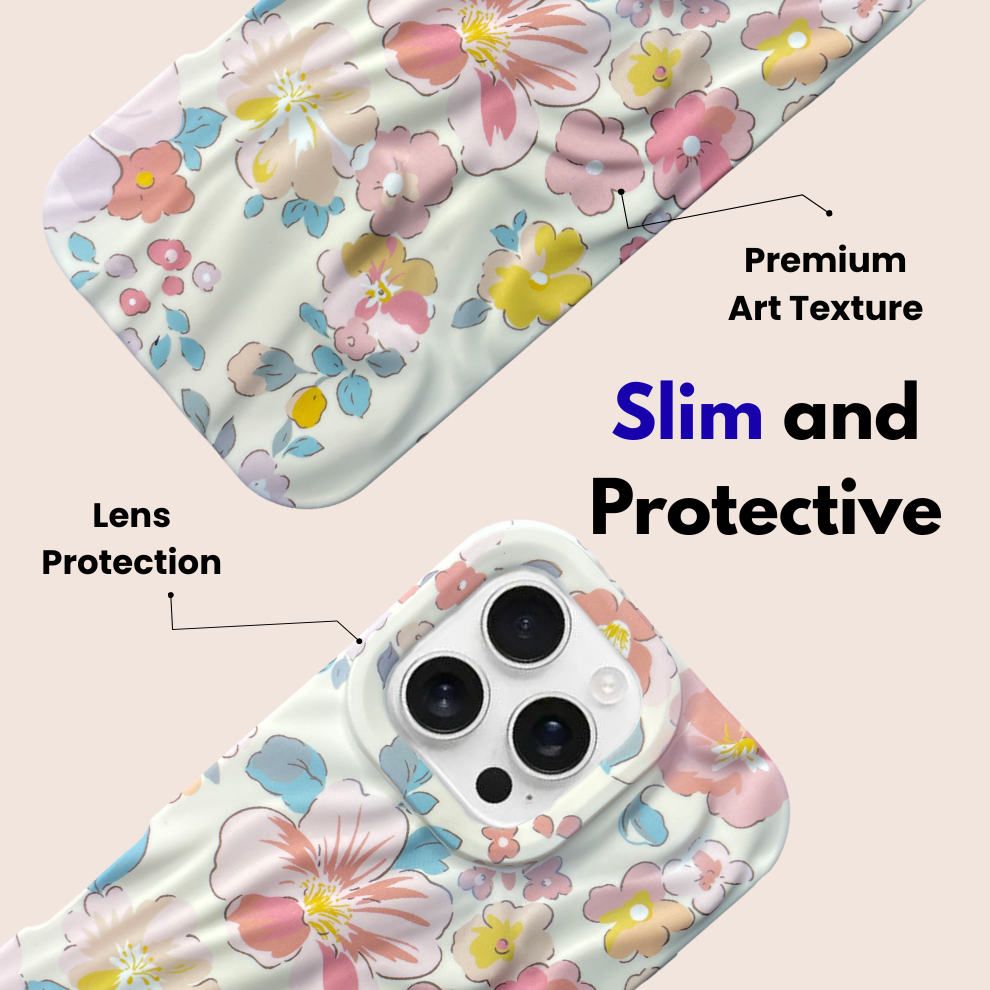 iPhone 16 Pro Pastel Pattern Protective Case – Floral