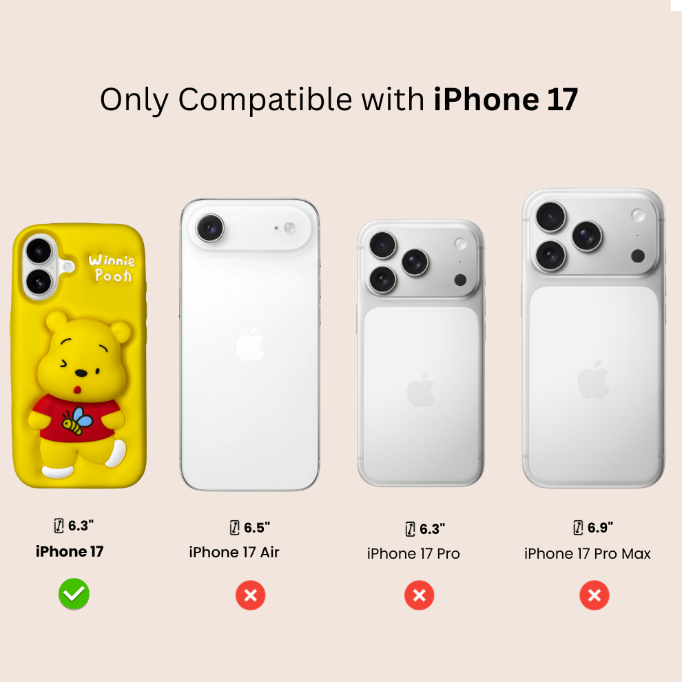 iPhone 17 Honey Bear Soft Silicone Case – Yellow