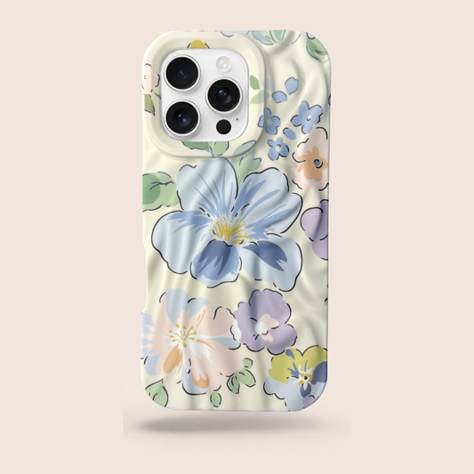 Soft Botanical Floral Case for iPhone 16 Pro – Pastel Elegant Slim Shockproof Matte Cover