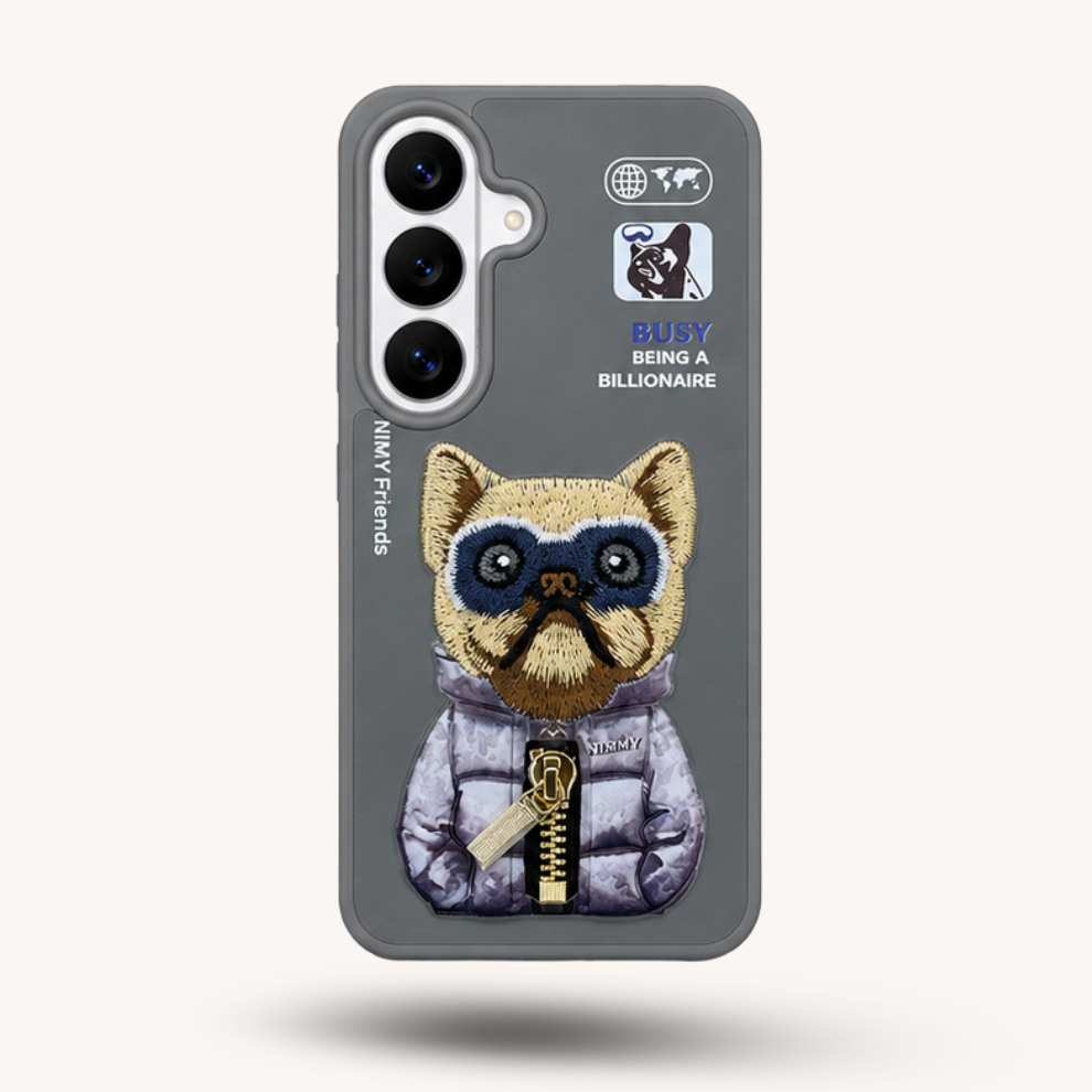 Samsung S26 3D Dog Case – Grey