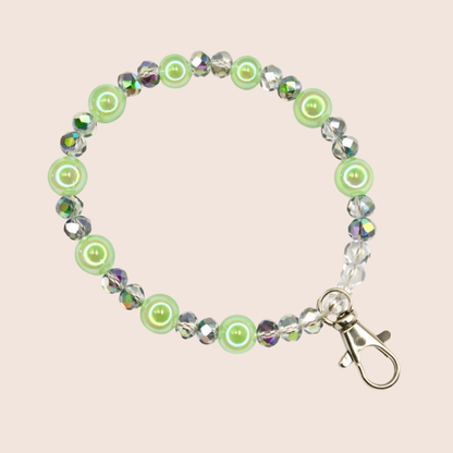 🌈 Iridescent Pearl Phone Charm – Fairy Glam Crystal Wrist Strap ✨
