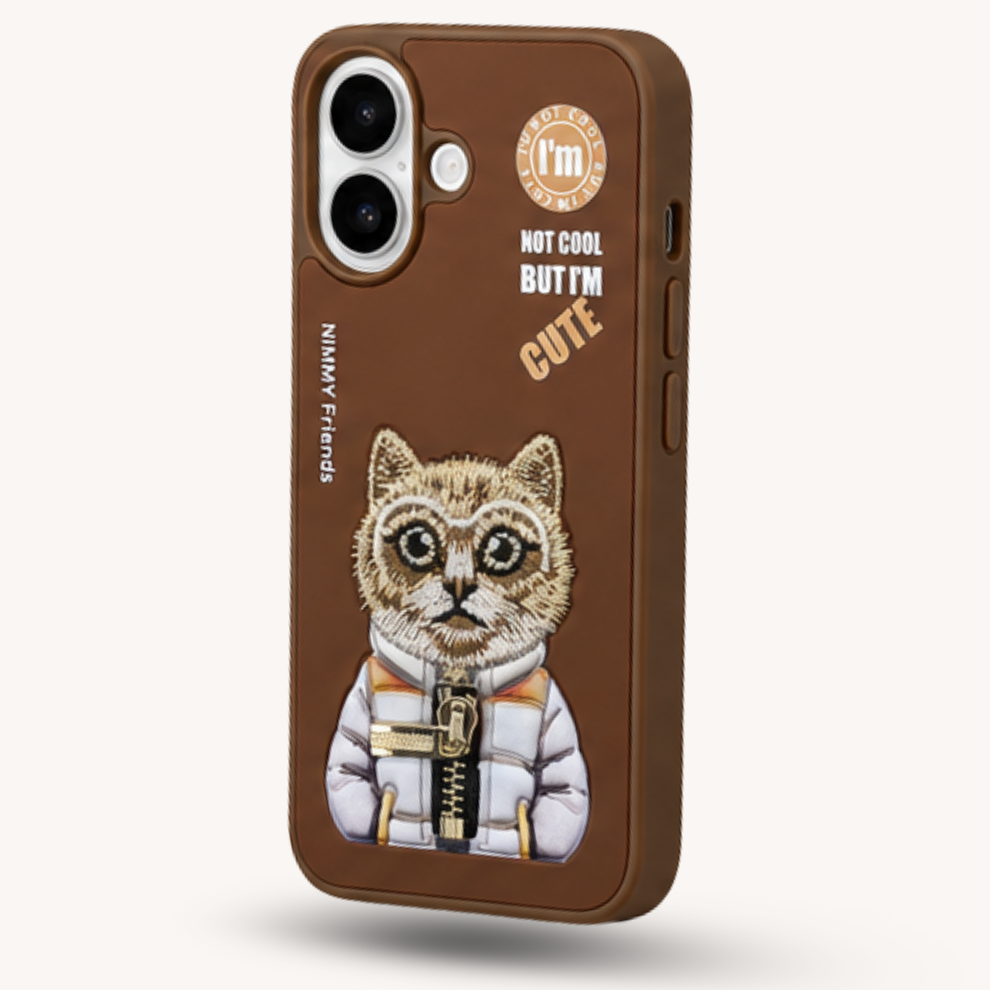 iPhone 17 3D Cat Case – Brown