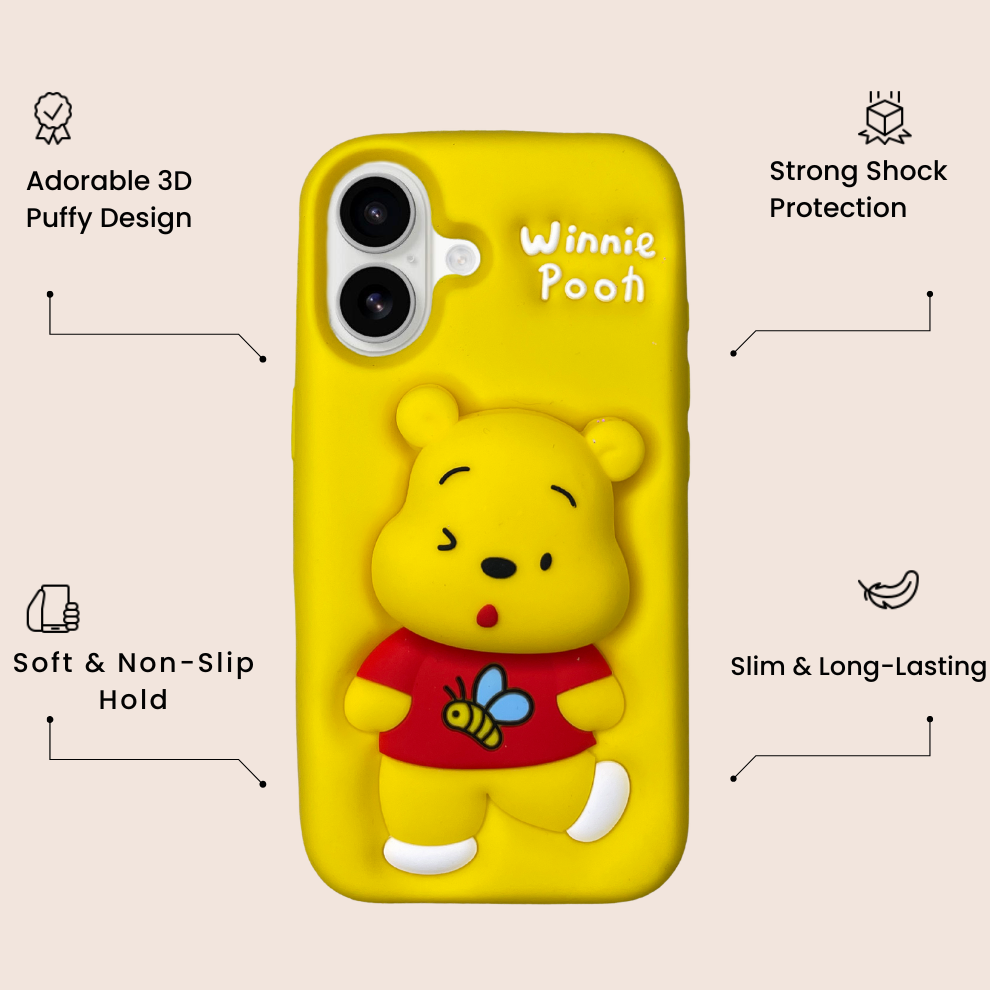 iPhone 17 Honey Bear Soft Silicone Case – Yellow
