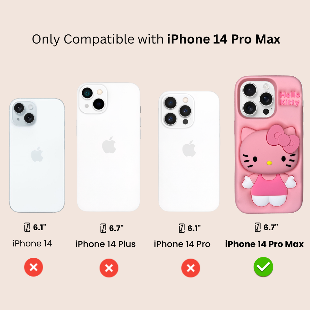 iPhone 14 Pro Max Kitty Cat Soft Silicone Case – Pink