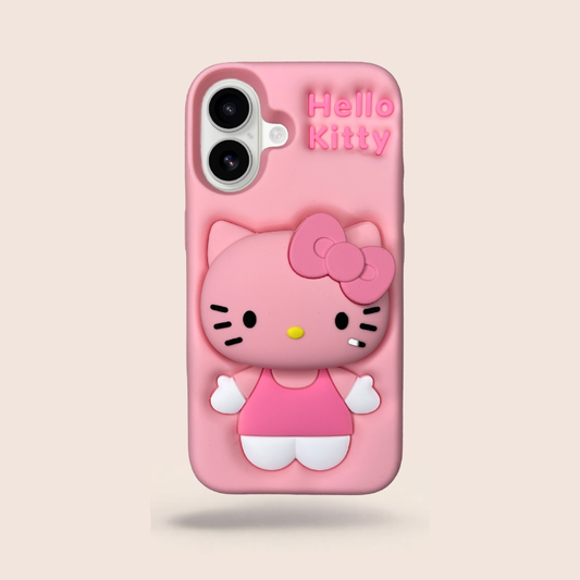 Cute Kitty 3D Silicone Case for iPhone 17 – Shockproof Soft Cover
