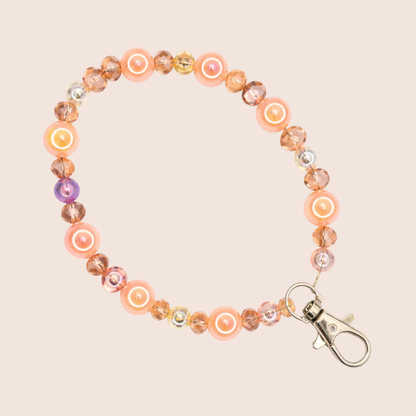 🌈 Iridescent Pearl Phone Charm – Fairy Glam Crystal Wrist Strap ✨